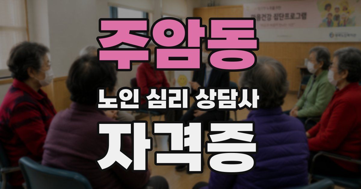 주암동 노인 심리 상담사 자격증