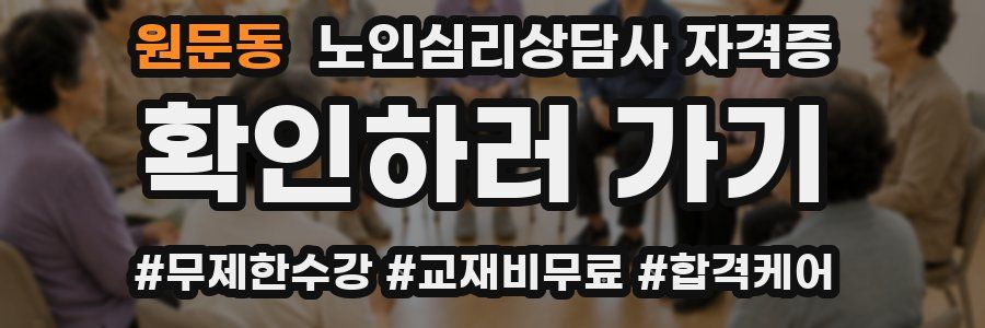 원문동 노인 심리 상담사 자격증