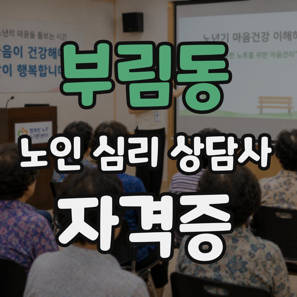 부림동 노인 심리 상담사 자격증