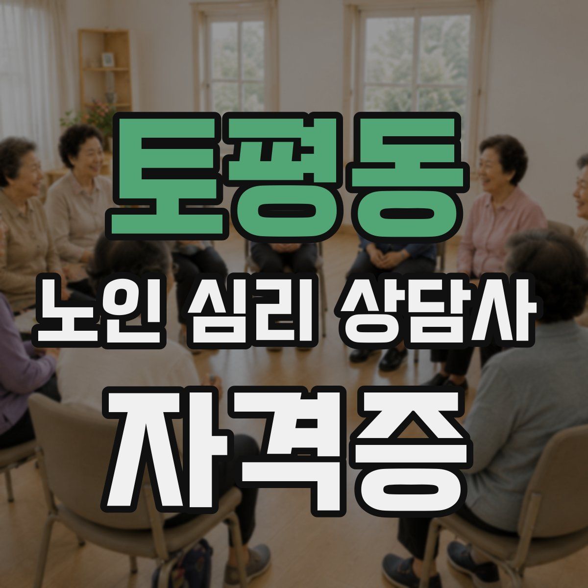 토평동 노인 심리 상담사 자격증