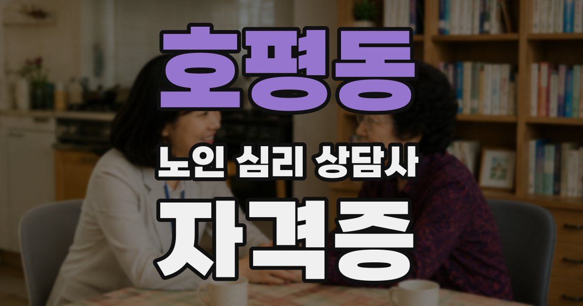 호평동 노인 심리 상담사 자격증