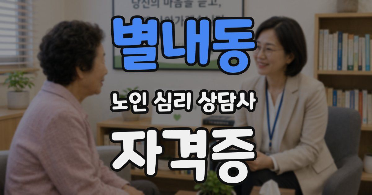 별내동 노인 심리 상담사 자격증