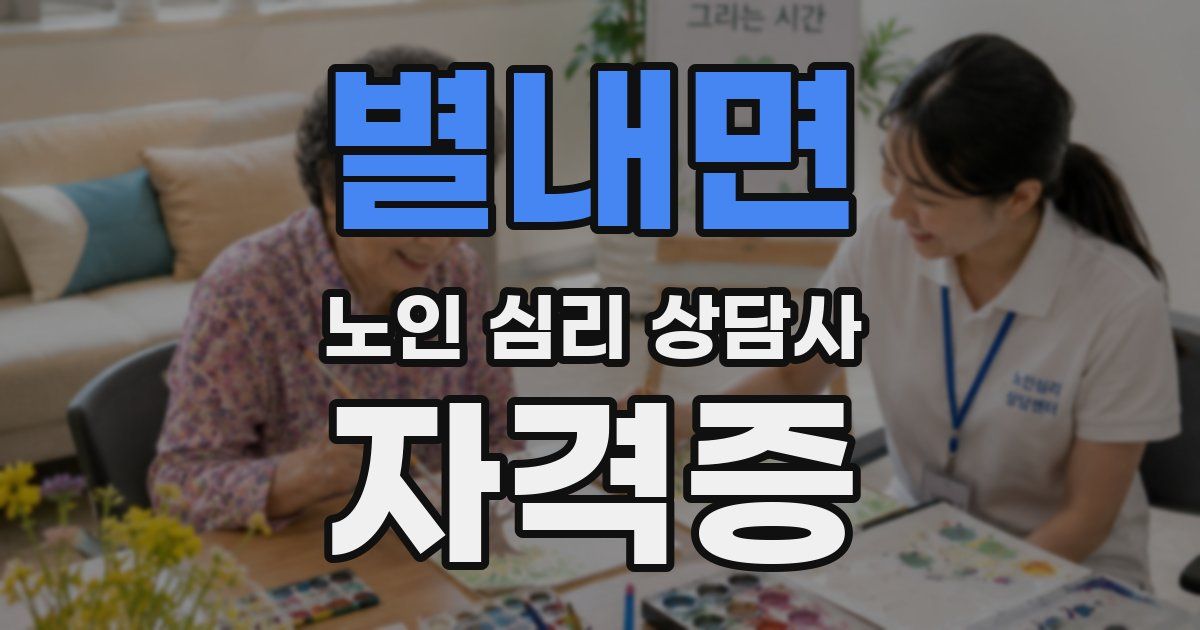 별내면 노인 심리 상담사 자격증