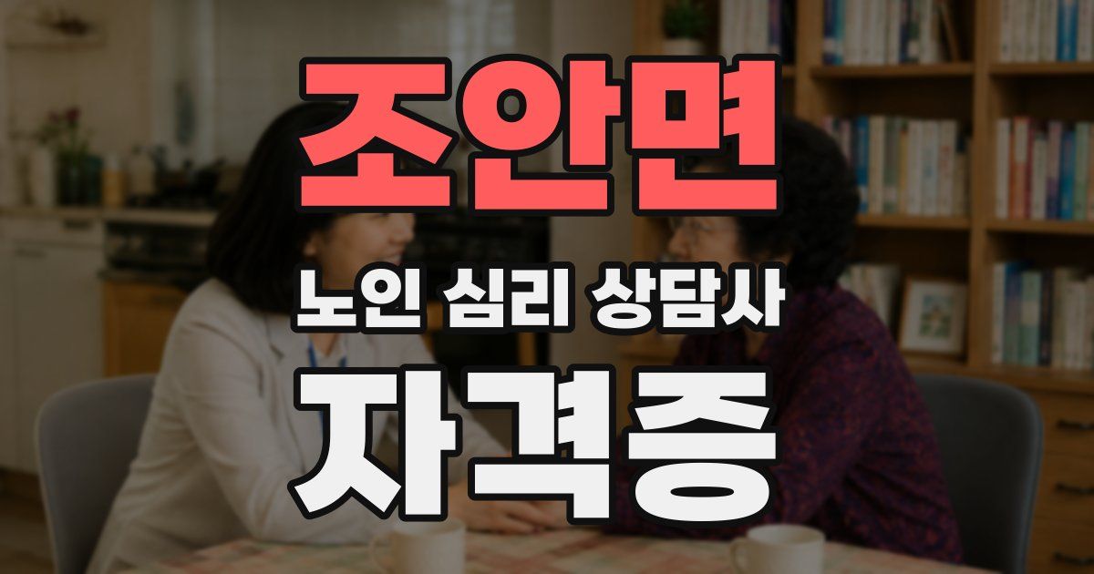 조안면 노인 심리 상담사 자격증
