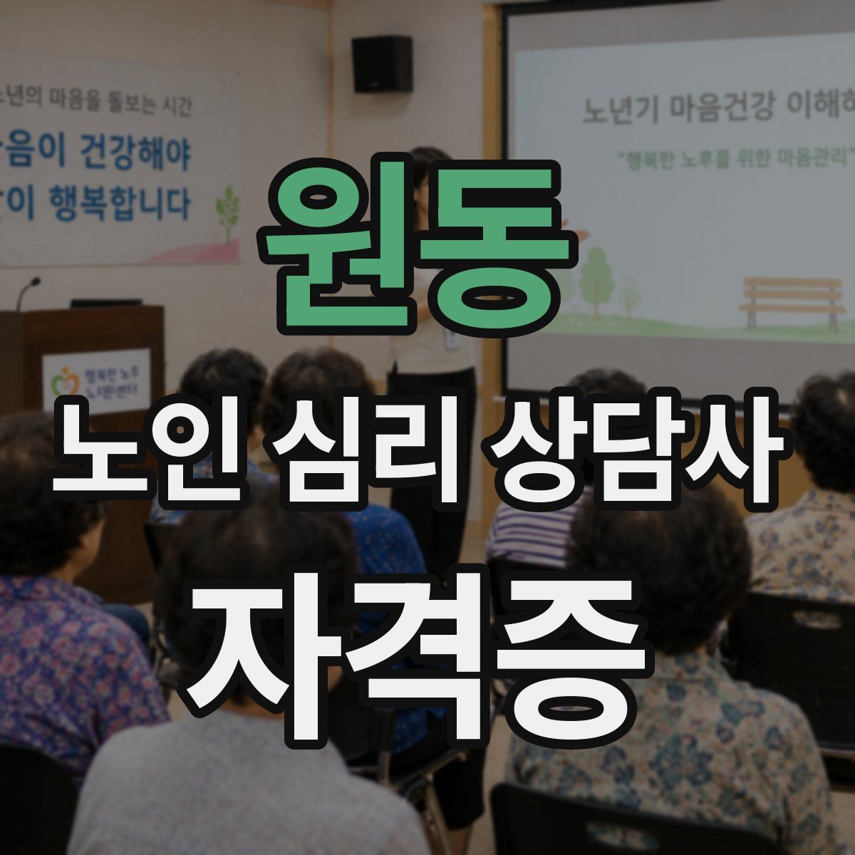 원동 노인 심리 상담사 자격증
