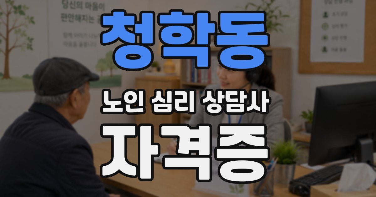 청학동 노인 심리 상담사 자격증