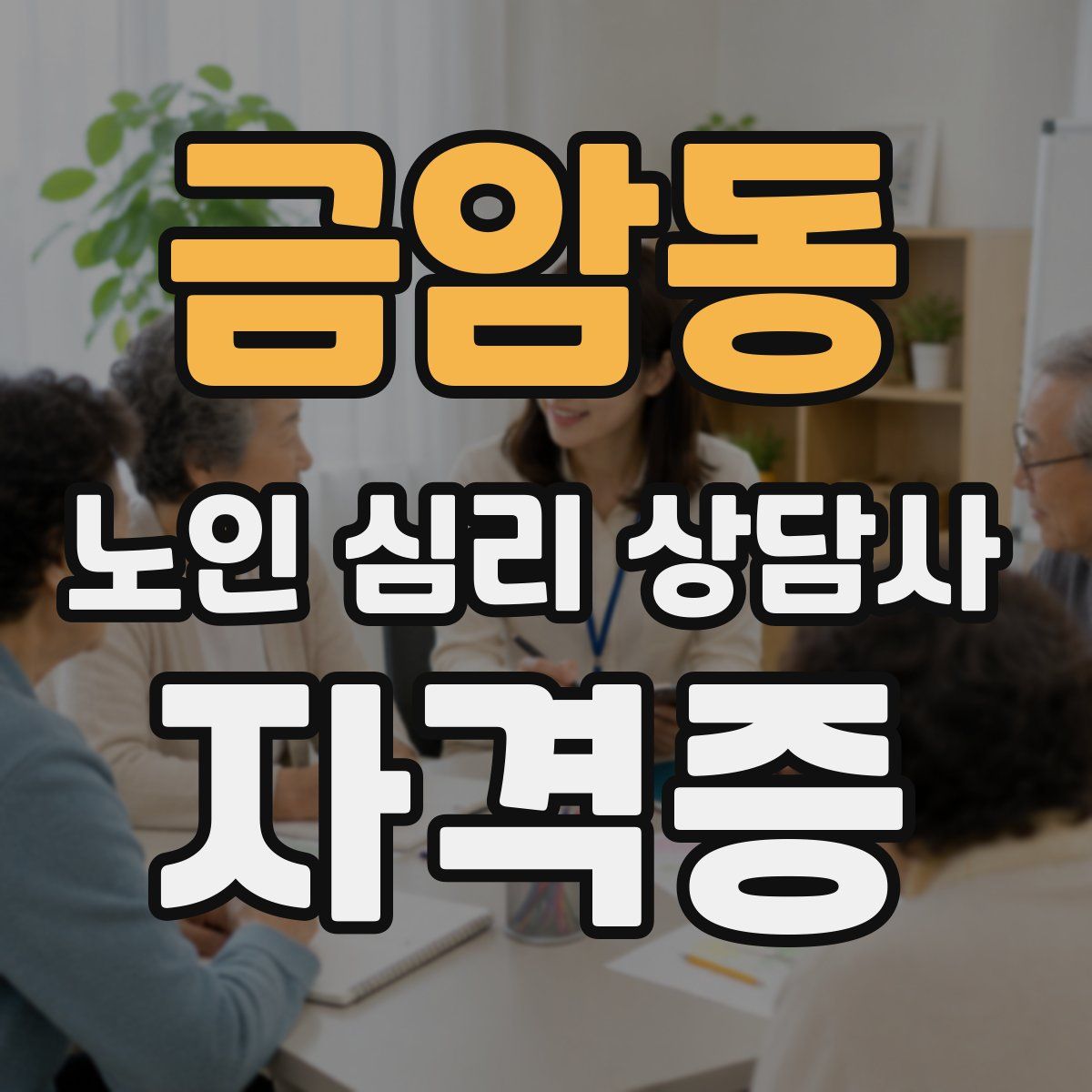 금암동 노인 심리 상담사 자격증
