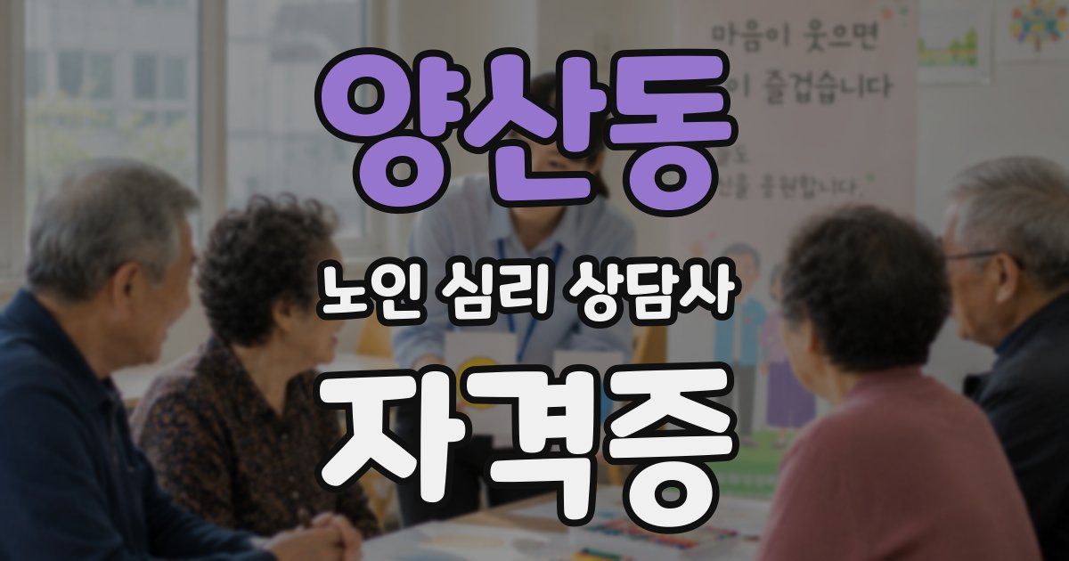양산동 노인 심리 상담사 자격증