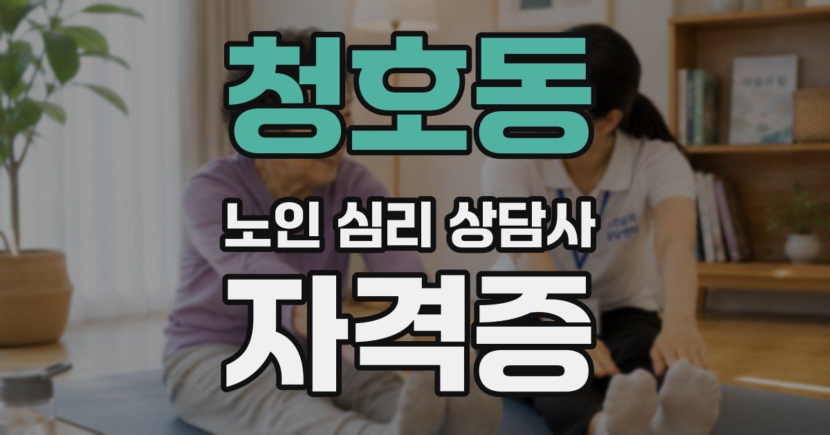 청호동 노인 심리 상담사 자격증