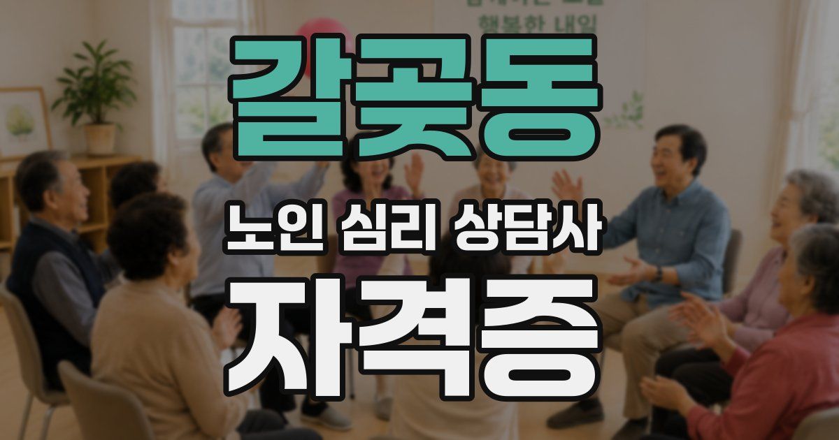 갈곶동 노인 심리 상담사 자격증