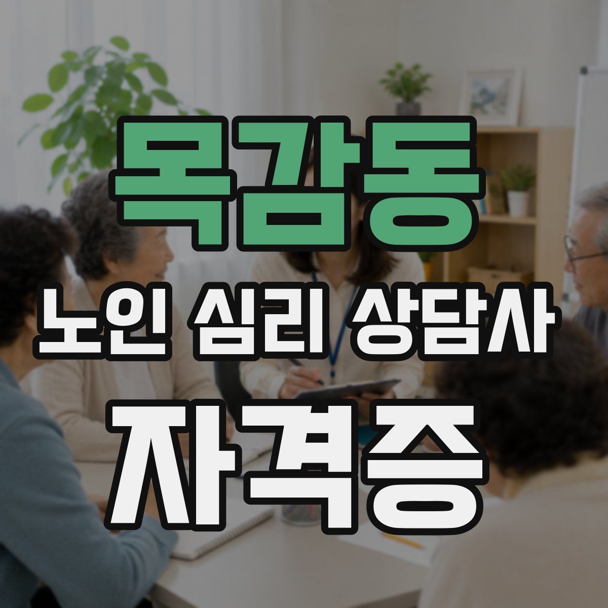 목감동 노인 심리 상담사 자격증