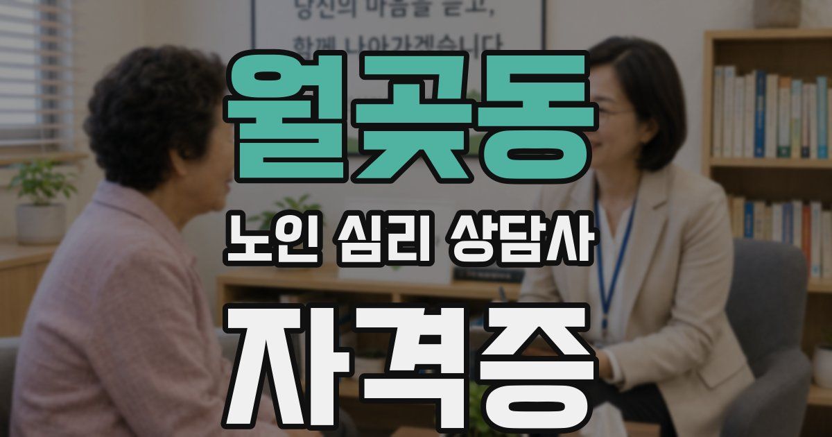 월곶동 노인 심리 상담사 자격증