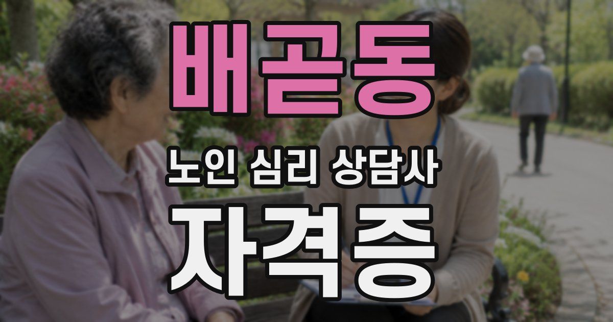 배곧동 노인 심리 상담사 자격증