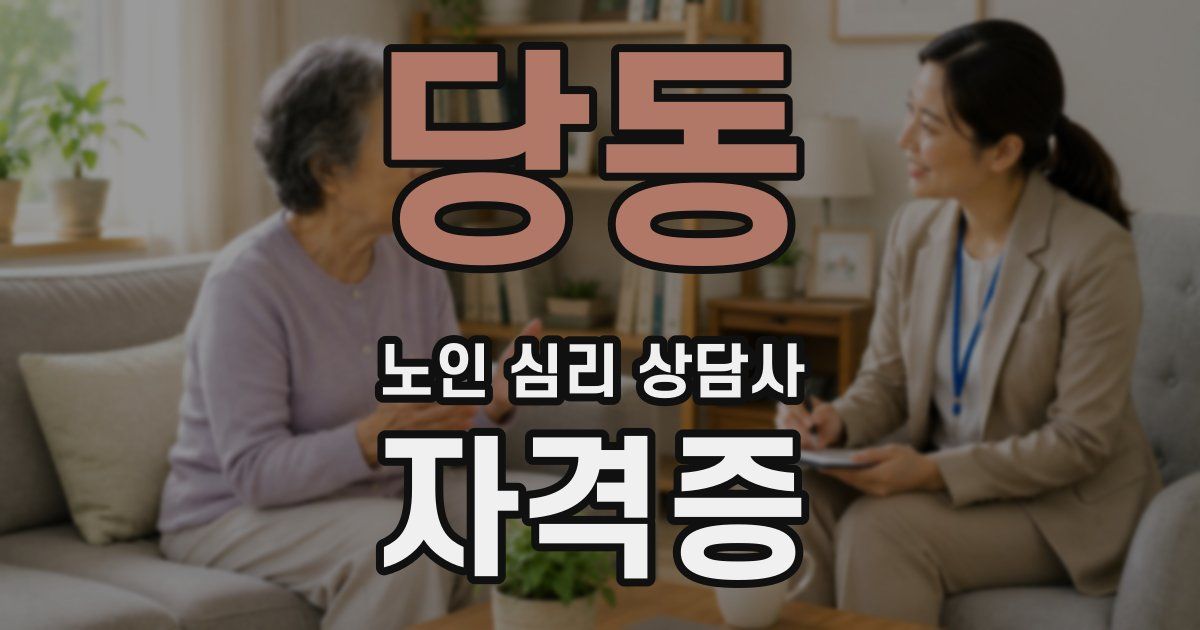 당동 노인 심리 상담사 자격증