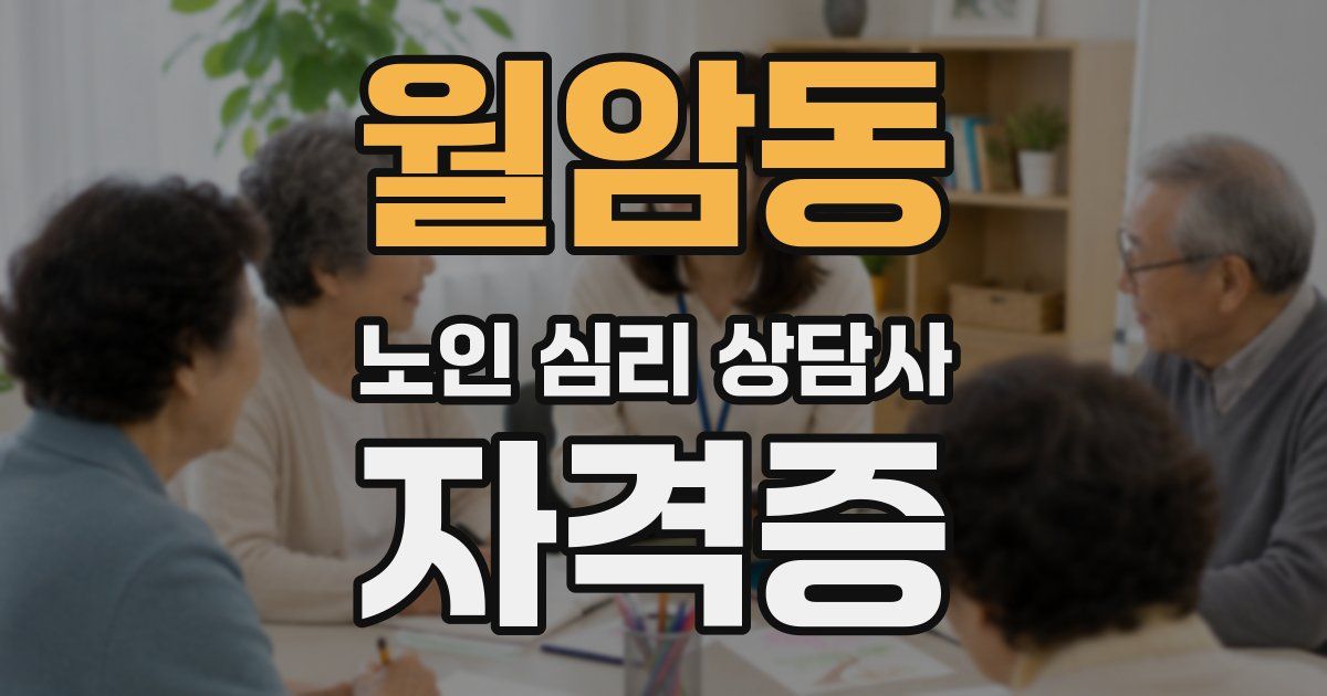 월암동 노인 심리 상담사 자격증