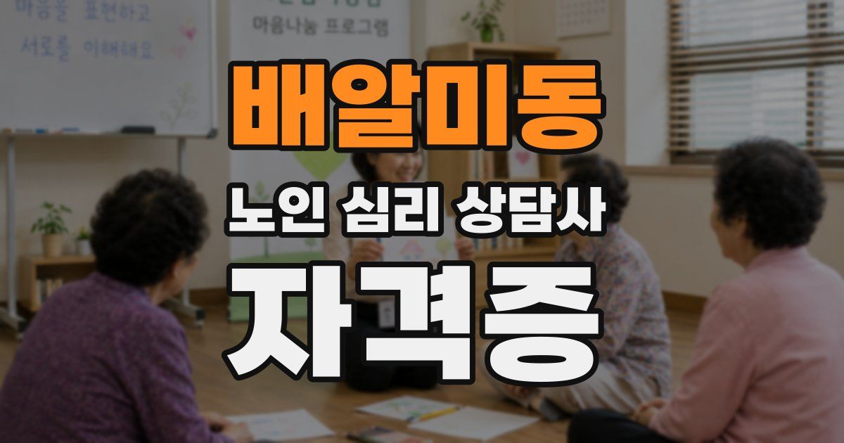 배알미동 노인 심리 상담사 자격증