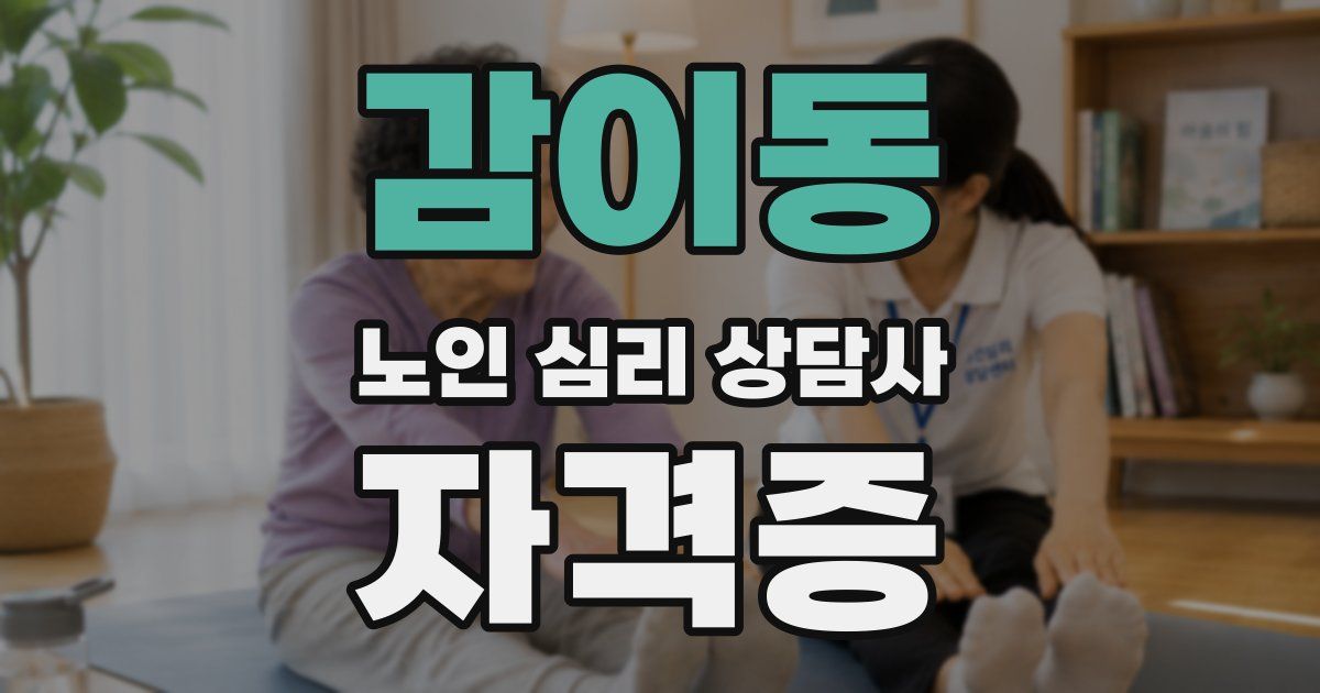 감이동 노인 심리 상담사 자격증