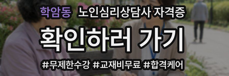 학암동 노인 심리 상담사 자격증