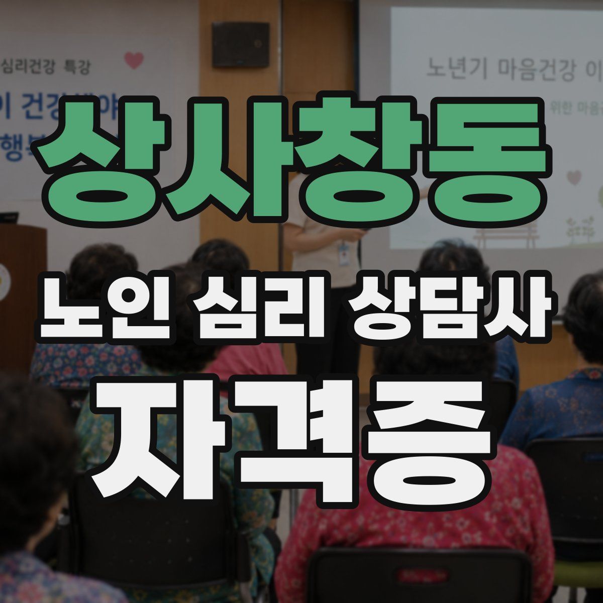 상사창동 노인 심리 상담사 자격증
