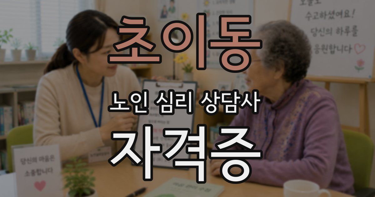 초이동 노인 심리 상담사 자격증
