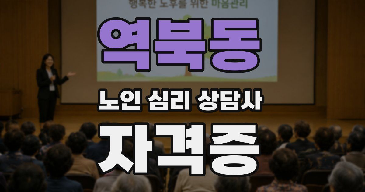 역북동 노인 심리 상담사 자격증