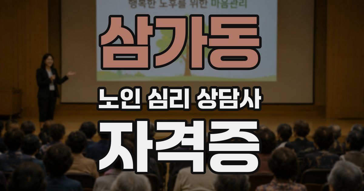 삼가동 노인 심리 상담사 자격증