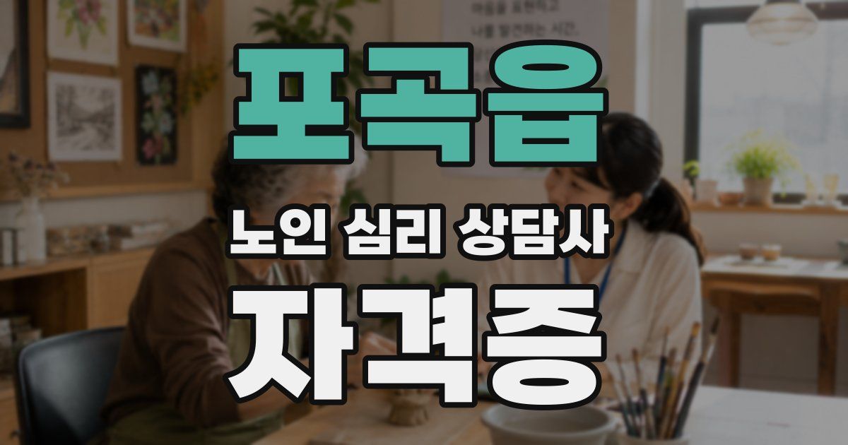 포곡읍 노인 심리 상담사 자격증