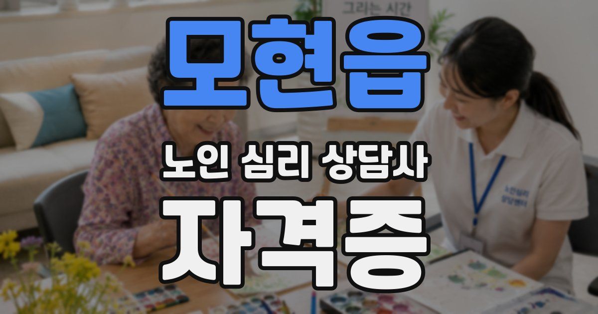 모현읍 노인 심리 상담사 자격증