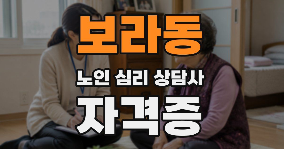 보라동 노인 심리 상담사 자격증