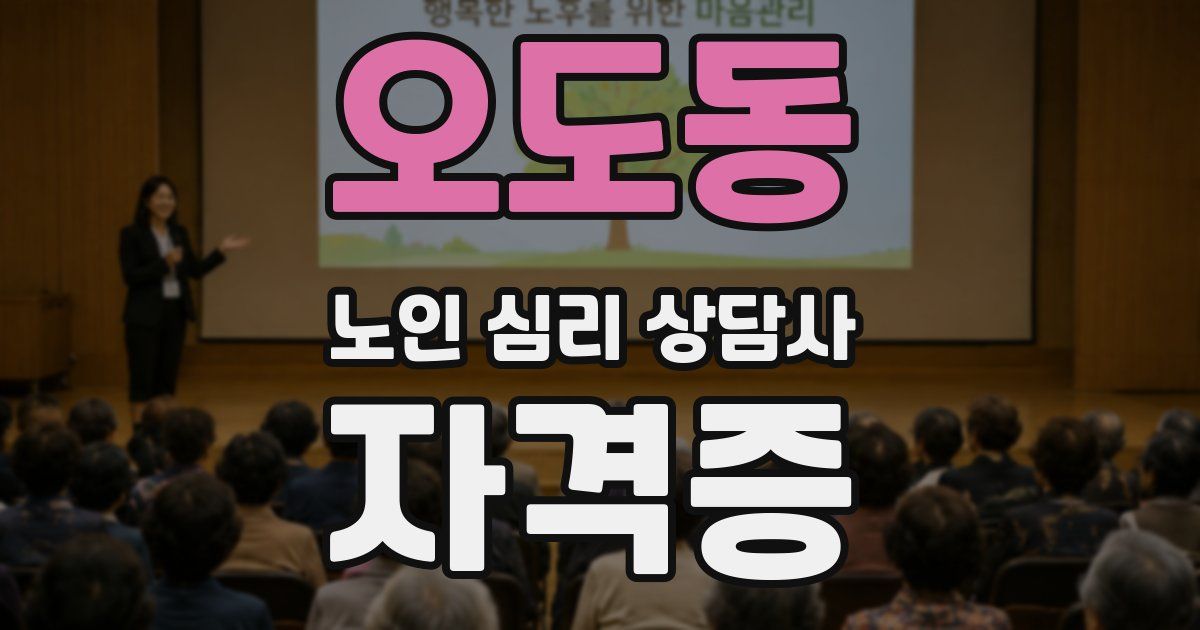오도동 노인 심리 상담사 자격증