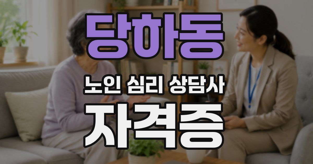 당하동 노인 심리 상담사 자격증