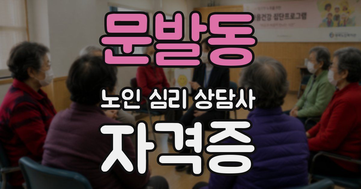 문발동 노인 심리 상담사 자격증