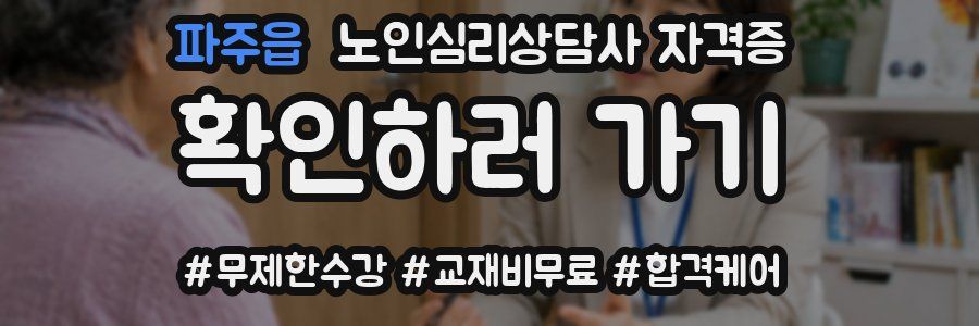 파주읍 노인 심리 상담사 자격증
