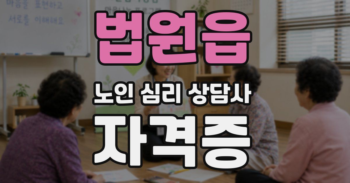 법원읍 노인 심리 상담사 자격증