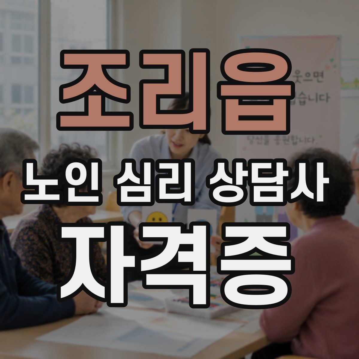 조리읍 노인 심리 상담사 자격증