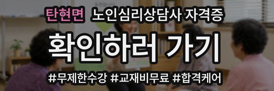 탄현면 노인 심리 상담사 자격증