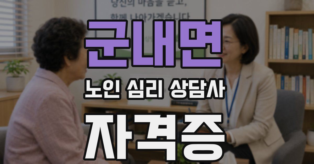 군내면 노인 심리 상담사 자격증