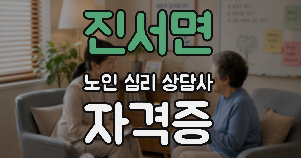 진서면 노인 심리 상담사 자격증
