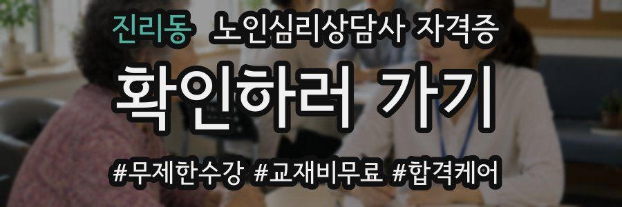 진리동 노인 심리 상담사 자격증