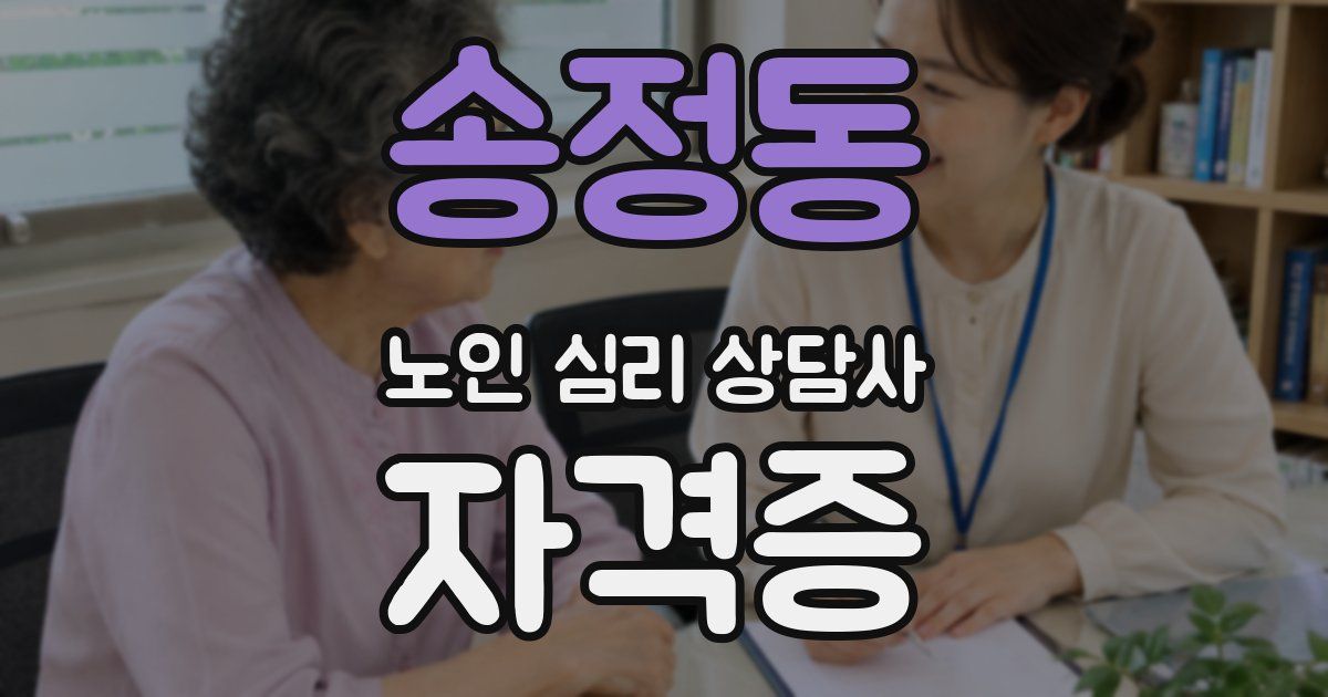 송정동 노인 심리 상담사 자격증