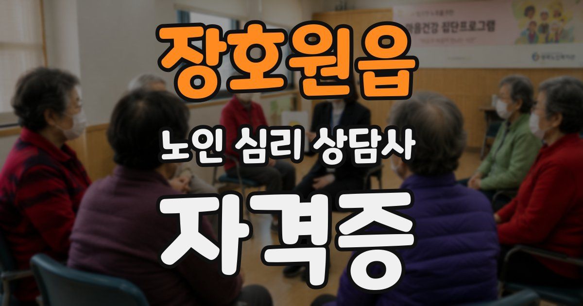 장호원읍 노인 심리 상담사 자격증