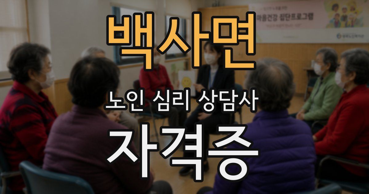 백사면 노인 심리 상담사 자격증