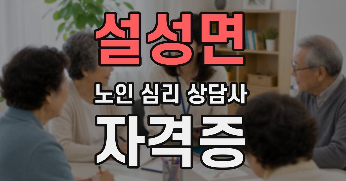 설성면 노인 심리 상담사 자격증