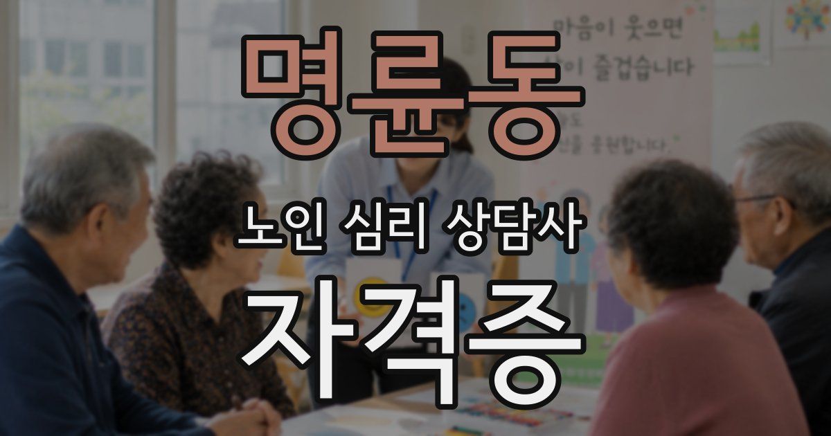 명륜동 노인 심리 상담사 자격증