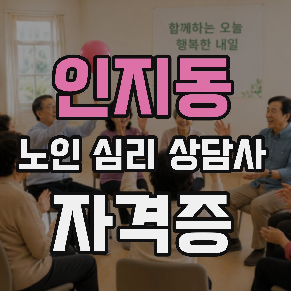 인지동 노인 심리 상담사 자격증