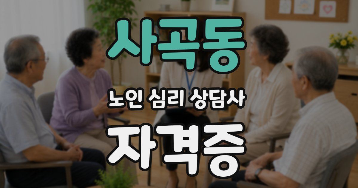 사곡동 노인 심리 상담사 자격증