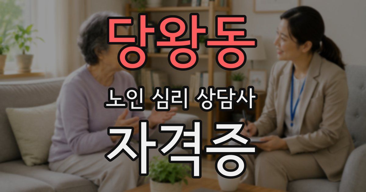 당왕동 노인 심리 상담사 자격증
