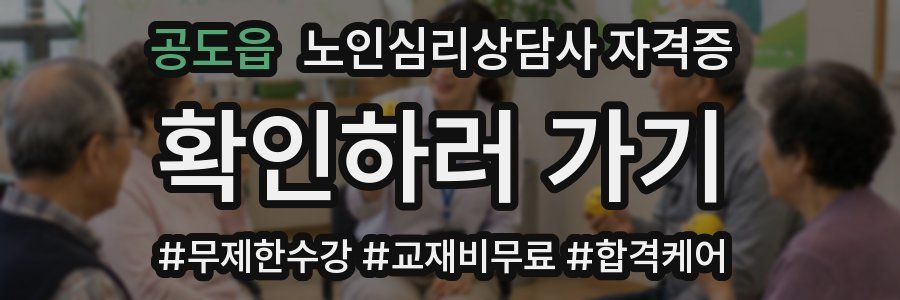 공도읍 노인 심리 상담사 자격증