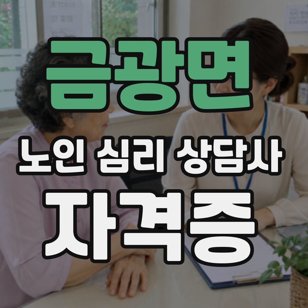 금광면 노인 심리 상담사 자격증