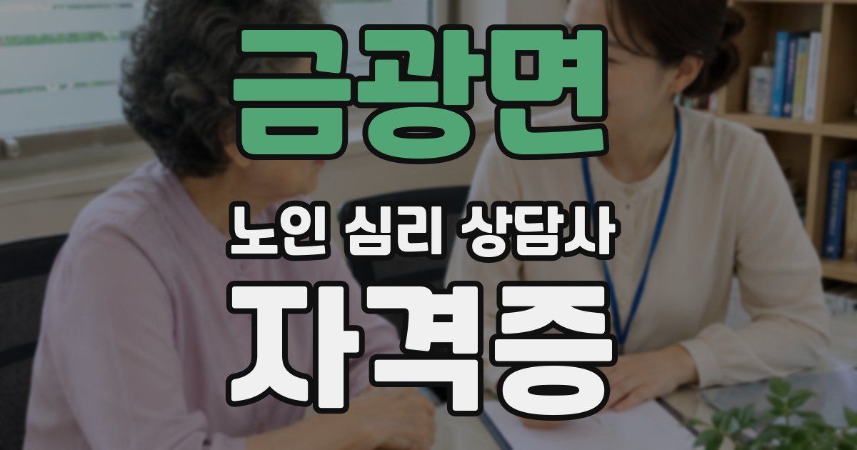 금광면 노인 심리 상담사 자격증
